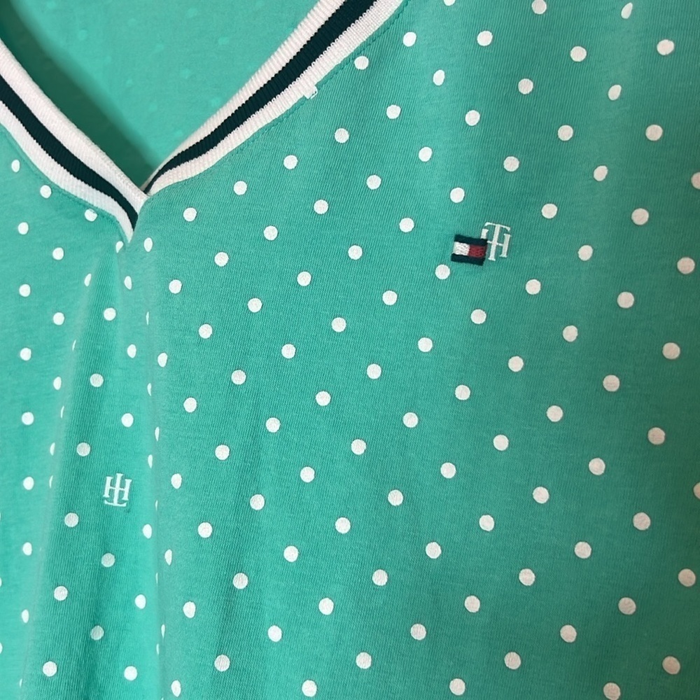 Tommy Hilfiger V-neck top - NWOT - polkadot - Women’s Large - Picture 3 of 5